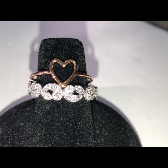 18K rose-gold plated Sterling silver heart ring,S7 - Picture 8 of 8